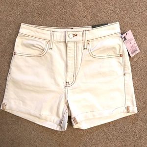 Wild Fable White Denim Shorts NEW Womens Size 00 High Waist 24 High Rise